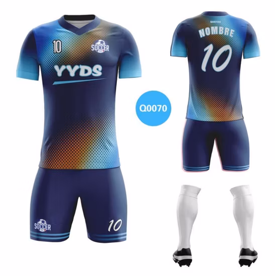 Командная тренировочная форма с полной сублимационной печатью, спортивные мужские футболки для бега, шорты и носки 3 в 1