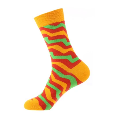 Готовые на заказ носки высшего качества с логотипом из чесаного хлопка, модный дизайн, мужские счастливые носки